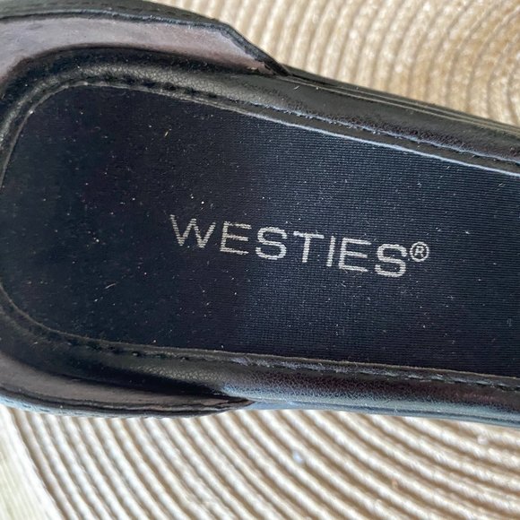Westies Black Eugenerr Ankle Strap Flare heeled pumps~7 1/2 M - Picture 8 of 14